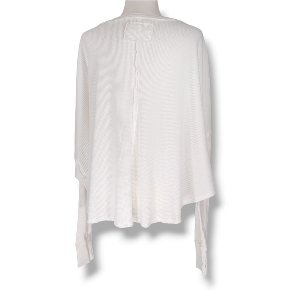 EUC Free People Oversized Microphone Drop Thermal XS 0-2 Ivory Slouchy Lagenlook - Picture 4 of 13